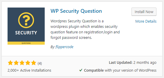 security questions plugin